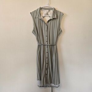 Women's Y2K Office Lace Open Back Button Front Bodycon Midi Dress Small